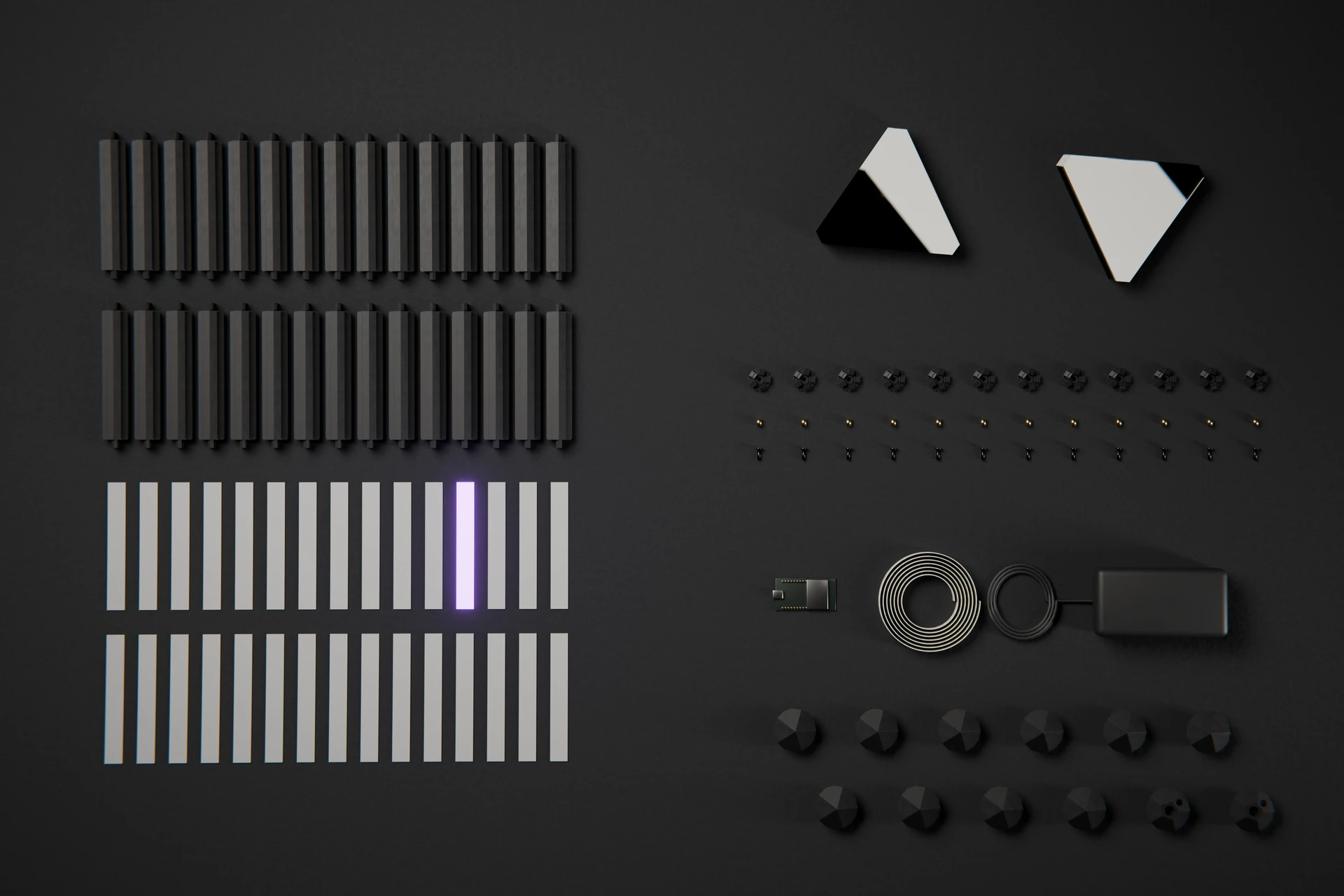 Every part of the DIY Kit laid out flat.